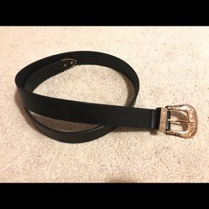 Gold carved black belt